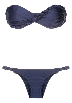 Amir Slama braid-detail bandeau bikini - Blue