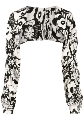 Amir Slama floral-print cut-out blouse - Black