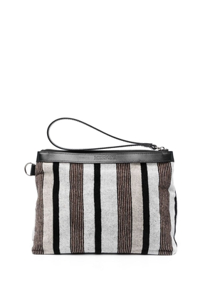 Missoni Home logo-debossed striped wash bag - Grey