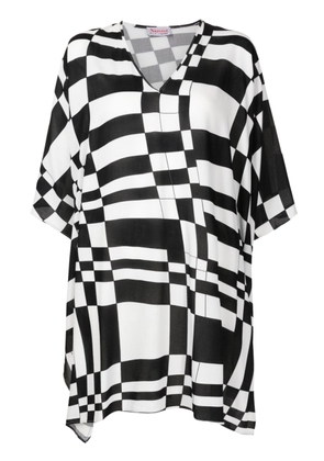 Amir Slama geometric-print wide-sleeved blouse - Black