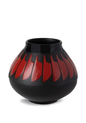 Nuove Forme feathers pattern two-tone vase - Black