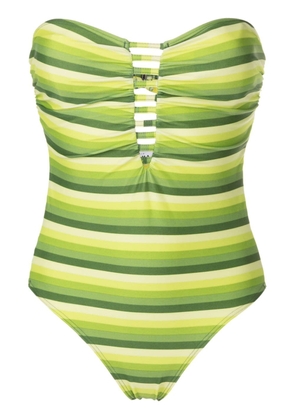 Amir Slama striped cut-out swimsuit - Green