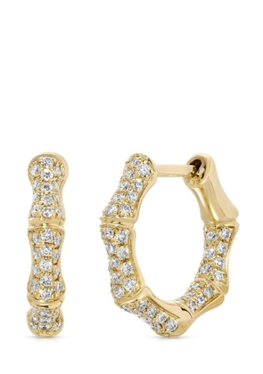 Anita Ko 18kt yellow gold Bamboo diamond hoop earrings