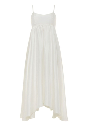 AZEEZA Rachel asymmetric silk midi dress - White