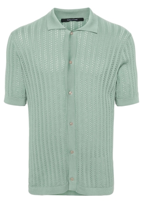 Tagliatore Jesse pointelle-knit polo shirt - Green