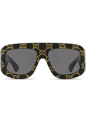 Gucci Eyewear GG monogram pilot-frame sunglasses - Black