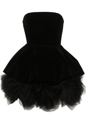 Ana Radu strapless velvet mini dress - Black