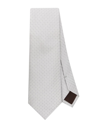 Canali patterned-jacquard silk tie - Grey