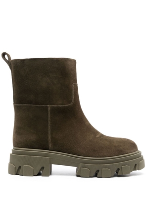 GIABORGHINI chunky-sole cal-suede boots - Green