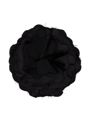 MANURI New Romance floral silk brooch - Black