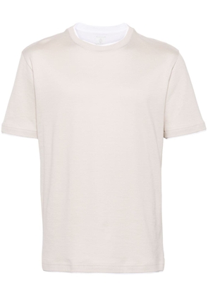 Eleventy layered cotton T-shirt - Neutrals