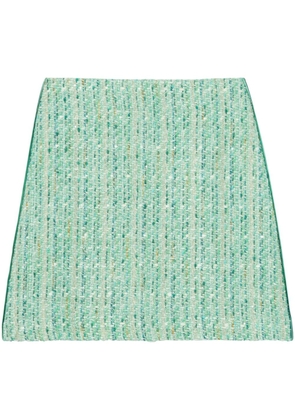 St. John grosgrain-trim tweed mini skirt - Green