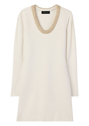 St. John sequin-embellished stretch-knit minidress - White