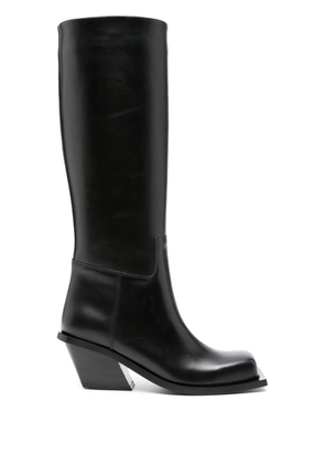 GIABORGHINI square-toe leather boots - Black