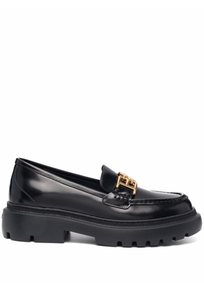 Bally logo-charm leather loafers - Black
