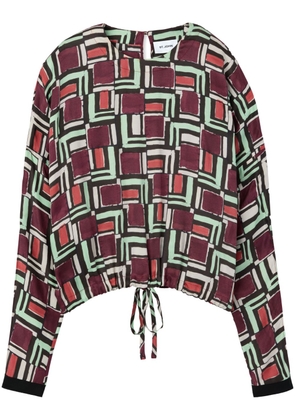St. John geometric-print blouse - Red