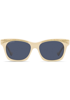 Gucci Eyewear crystal-embellished wayfarer sunglasses - White