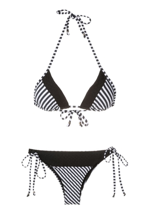 Amir Slama striped triangle-cup bikini - Black
