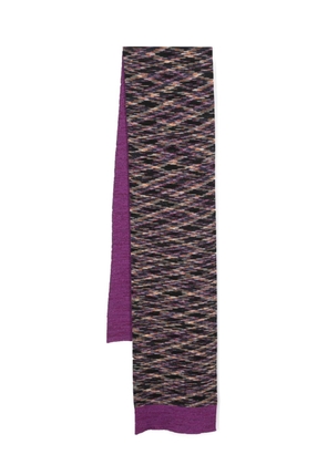 Missoni patterned-intarsia reversible scarf - Purple