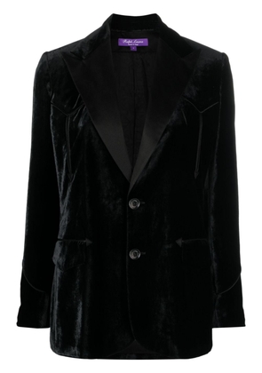 Ralph Lauren Collection satin-trim single-breasted velvet blazer - Black