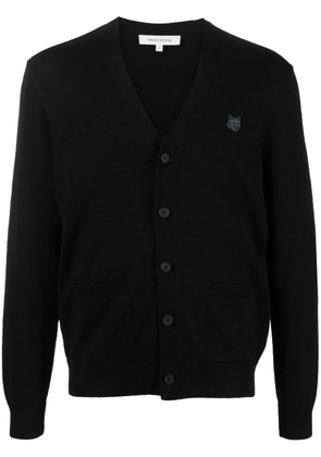 Maison Kitsuné V-neck wool cardigan - Black