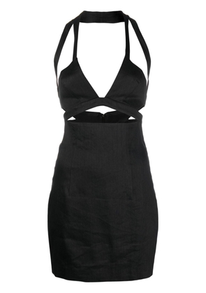 GAUGE81 Guyra cutout linen-blend minidress - Black