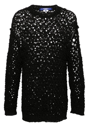 Junya Watanabe MAN open-knit linen-blend jumper - Black
