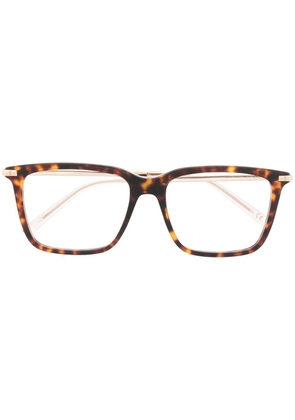 Boucheron Eyewear tortoiseshell rectangle-frame glasses - Brown