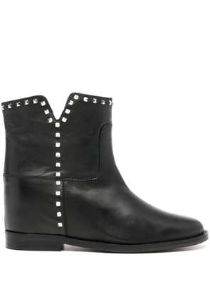 Via Roma 15 studded suede boots - Black