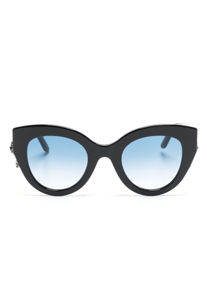 Alexander McQueen Eyewear Skull-pendant round-frame sunglasses - Black
