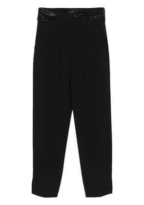 Giorgio Armani rhinestone-embellished tapered trousers - Black