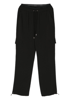 LIU JO logo-waistband tapered track trousers - Black