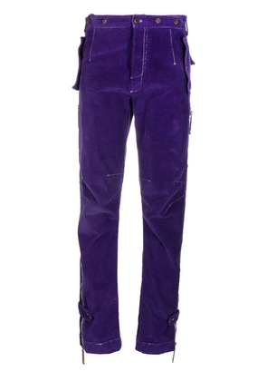 Dolce & Gabbana Pre-Owned 2000s strap-detailed velvet effect trousers - Purple