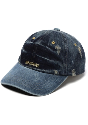We11done distressed denim baseball cap - Blue