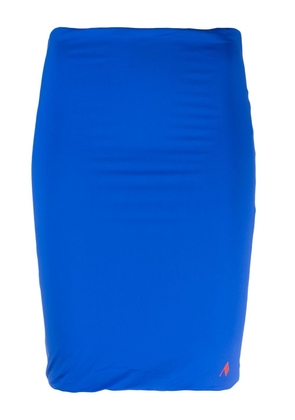 The Attico raised-logo pencil skirt - Blue