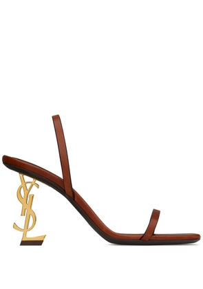 Saint Laurent Opyum leather sandals - Brown