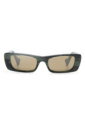 Gucci Eyewear logo-plaque rectangular-frame sunglasses - Green