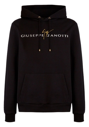 Giuseppe Zanotti logo-print cotton hoodie - Black