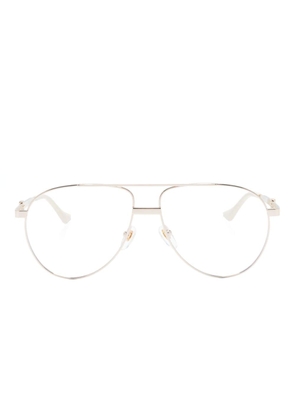 Gucci Eyewear Web-detail pilot-frame glasses - Neutrals