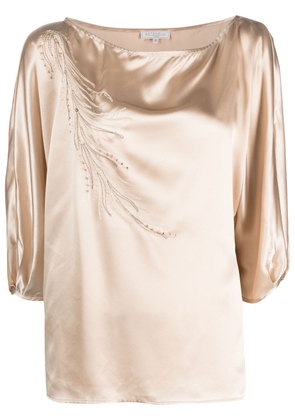 Antonelli bead-embellished embroidered blouse - Neutrals