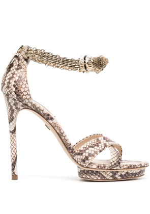 Roberto Cavalli snake-print sandals - Neutrals