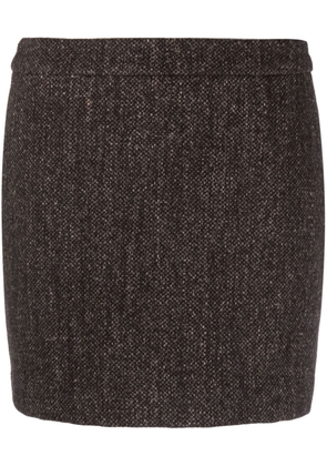 Roberto Collina high-waist wool-blend miniskirt - Brown