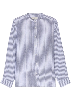 Officine Generale striped linen blend shirt - Blue