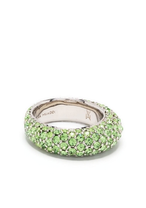 Amina Muaddi crystal-embellished ring - Green