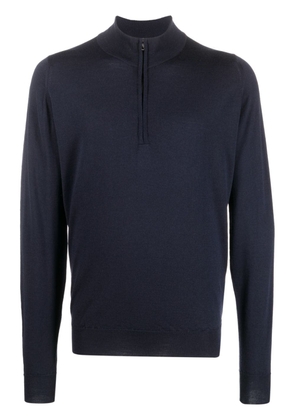John Smedley Barrow zip pullover jumper - Blue