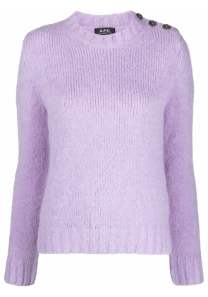 A.P.C. side-button knitted jumper - Purple