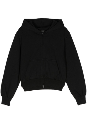 Balenciaga logo-appliqué cropped jacket - Black