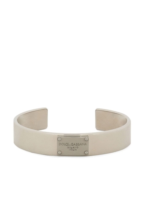 Dolce & Gabbana logo-plaque cuff bracelet - Silver