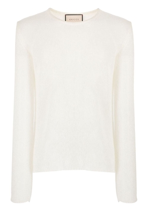 Gucci open-knit mohair-silk jumper - White