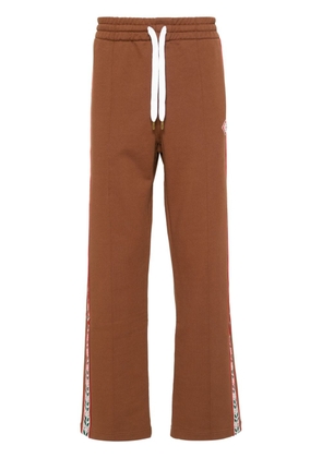Casablanca logo-patch organic cotton track pants - Brown